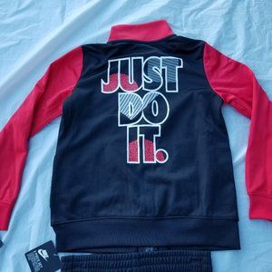 Nike Boys Tracksuit, red/black jacket and pants